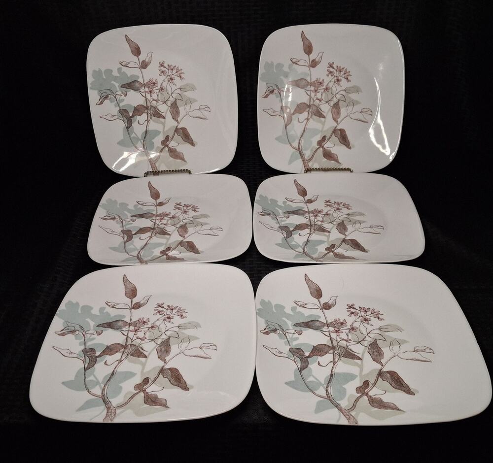 Corelle Corning Twilight Grove Set Of 6 Square Dinner Plates